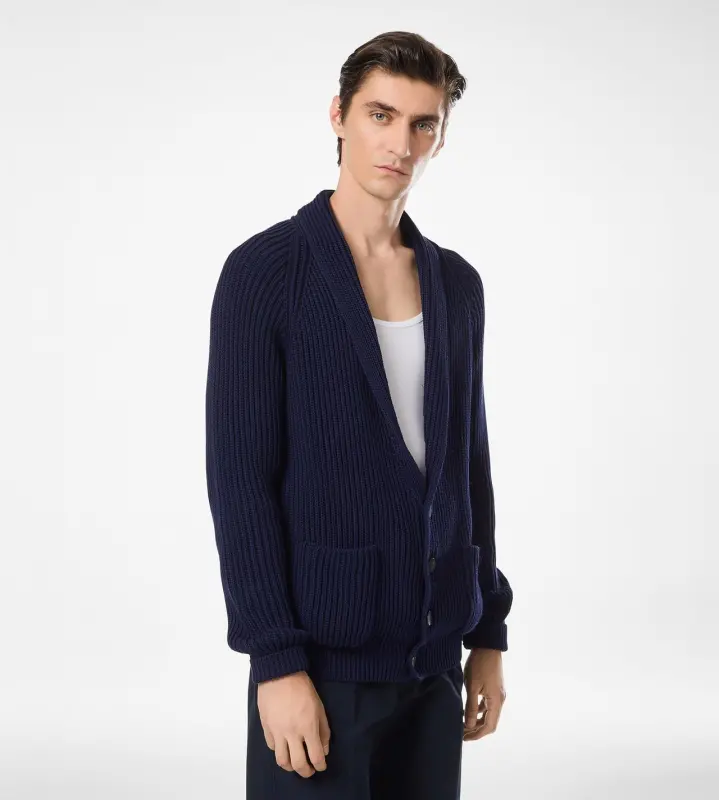 COTTON SILK SHAWL COLLAR CARDIGAN online
